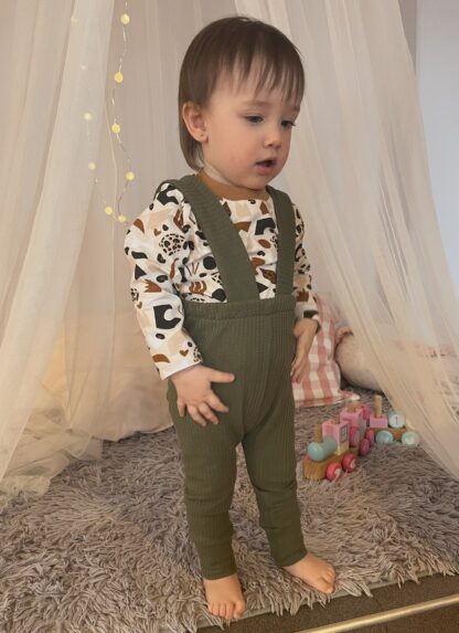 Vaflové tepláčky - FOREST GREEN - Image 6