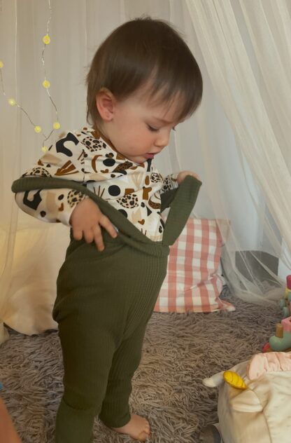 Vaflové tepláčky - FOREST GREEN - Image 2