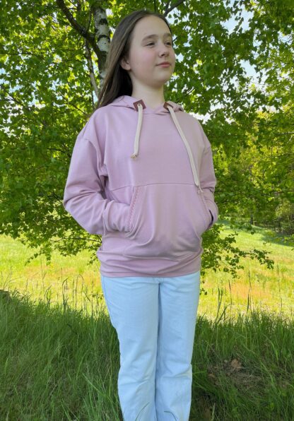 Mikina s výšivkou - DUSTY PINK - Image 4