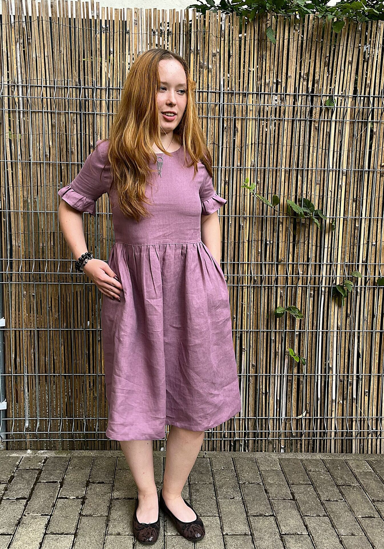 Lněné šaty VELVET PLUM - Obrázek 3